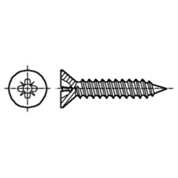 Şurub; pt.metal; 2,2x9,5; Cap: îngropat; Pozidriv; PZ1; oţel călit