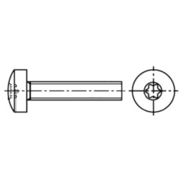 Şurub; M3x8; 0,5; Cap: cap rotund; Torx®; TX10; oţel; zinc; ISO 14583