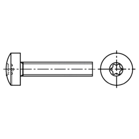 Şurub; M3x8; 0,5; Cap: cap rotund; Torx®; TX10; oţel; zinc; ISO 14583