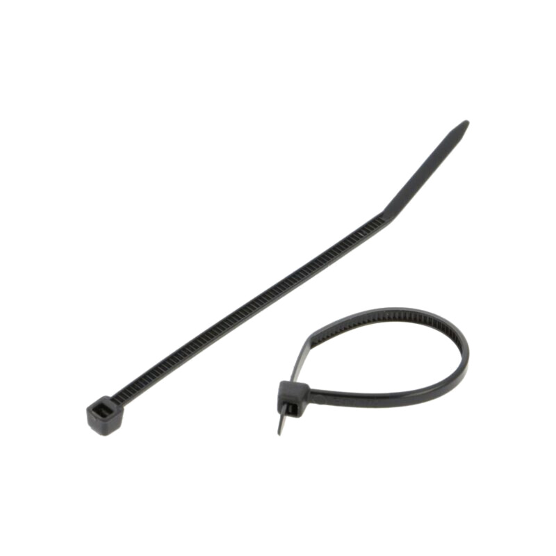 Colier de strângere; L: 80mm; W: 2,5mm; neagră; poliamidă; 80N