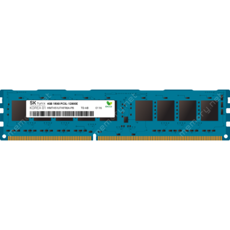 HMT451U7AFR8A-PB - SK Hynix 1x 4GB DDR3-1600 ECC UDIMM PC3L-12800E Single Rank x8 Module