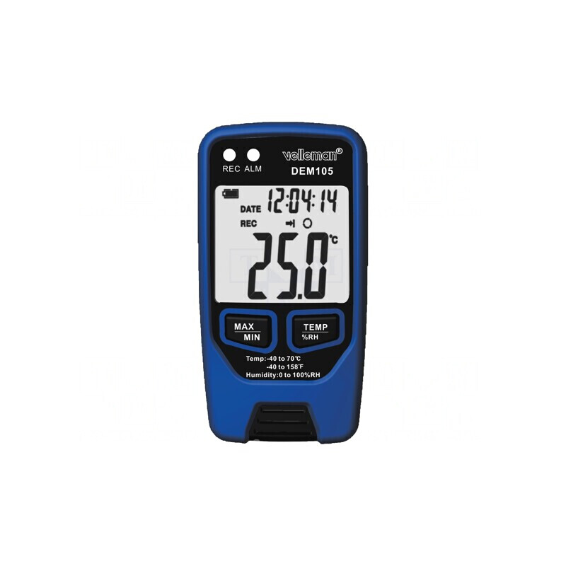 Termohigrometru LCD -40÷70°C 0÷100%RH Acurat: ±1°C 0,1°C: cod: VEL-DEM105,  | Electronic-mag.ro | Componente Electronice