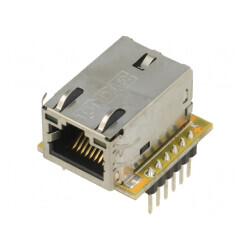 Modul: Ethernet | Comp: W5500 | 3,3VDC | SPI | şir pini,RJ45 | 2,54mm | 