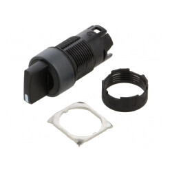 Comutator Rotativ 16mm Negru 2 Poziții ZB6AD22 | Electronic-mag.ro | Componente Electronice