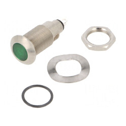 Lampă de control LED verde 12-28V Ø12,7mm | Electronic-mag.ro | Componente Electronice