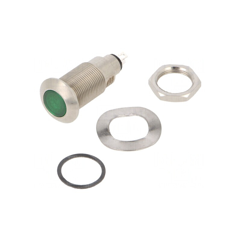 Lampă de control LED verde 12-28V Ø12,7mm | Electronic-mag.ro | Componente Electronice