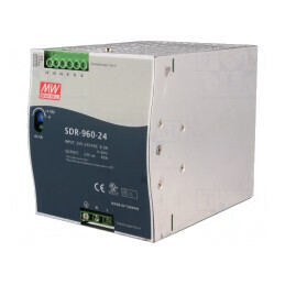Alimentator: pulsatoriu pentru şină DIN 960W 24VDC 40A OUT: 1: cod: SDR-960-24,  | Electronic-mag.ro | Componente Electronice