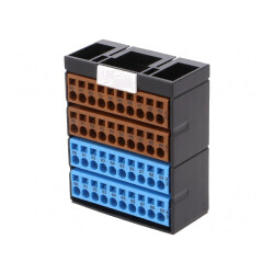 Bloc Distribuție cu 2 Piste și 40 Borne, Lățime 56mm | Electronic-mag.ro | Componente Electronice