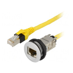 Soclu RJ45 Ø22,3mm IP20 Argintiu | Electronic-mag.ro | Componente Electronice