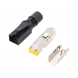 Mufă RJ45 Cat6 ecranat 8p8c Ø4,5-9mm | Electronic-mag.ro | Componente Electronice