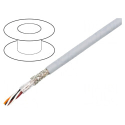 Cablu EcoCable Mini 2x2x22AWG MPPE Gri Închis 30,5m | Electronic-mag.ro | Componente Electronice