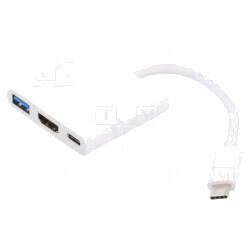 Adaptor USB 3.0/3.1 Nichelat 0,2m Alb-Argintiu | Electronic-mag.ro | Componente Electronice