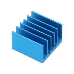 Radiator Extrudat cu Aripioare BGA Albastru 19x19mm | Electronic-mag.ro | Componente Electronice