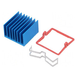Radiator extrudat cu aripioare BGA albastru 27x27mm | Electronic-mag.ro | Componente Electronice