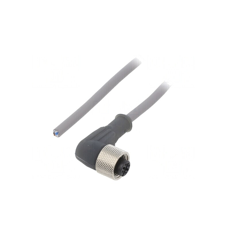 Cablu de conectare M12 4 pini unghi 0,6m 250VAC 2,5A | Electronic-mag.ro | Componente Electronice