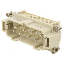 Conector HDC Contact Tată 8+8 PE 16A | Electronic-mag.ro | Componente Electronice