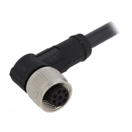 Cablu de conectare M12 8 PIN unghi 2m 30VAC 4A PUR | Electronic-mag.ro | Componente Electronice