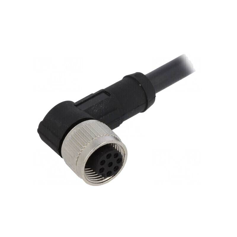 Cablu de conectare M12 8 PIN unghi 2m 30VAC 4A PUR | Electronic-mag.ro | Componente Electronice