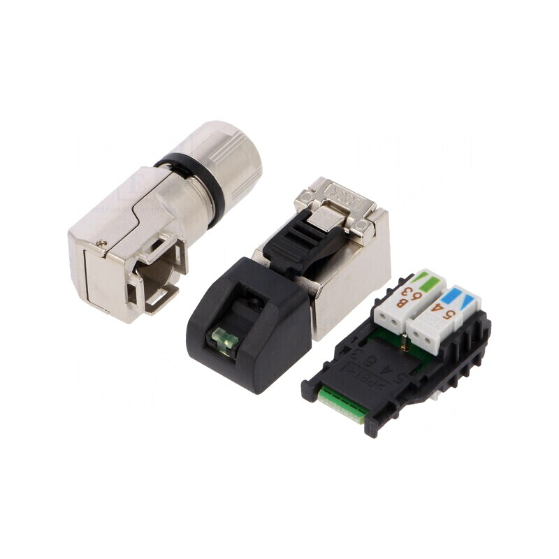 Mufă RJ45 8P8C Cat 6a Ecranat Aurit | Electronic-mag.ro | Componente Electronice