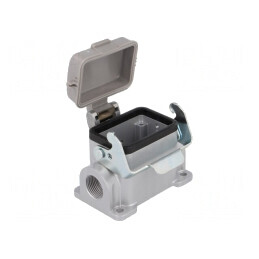 Carcasă pentru conectori HDC C146 dimensiune E6 cu clichet | Electronic-mag.ro | Componente Electronice