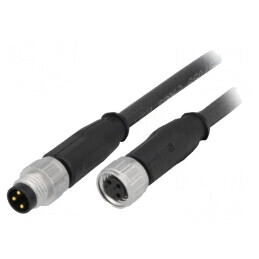 Cablu: pentru senzori/automatizări | M8-M8 | tată | mamă | PIN: 3 | mufă |