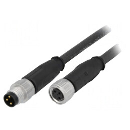 Cablu pentru senzori și automatizări M8-M8 3 pini tată-mamă | Electronic-mag.ro | Componente Electronice