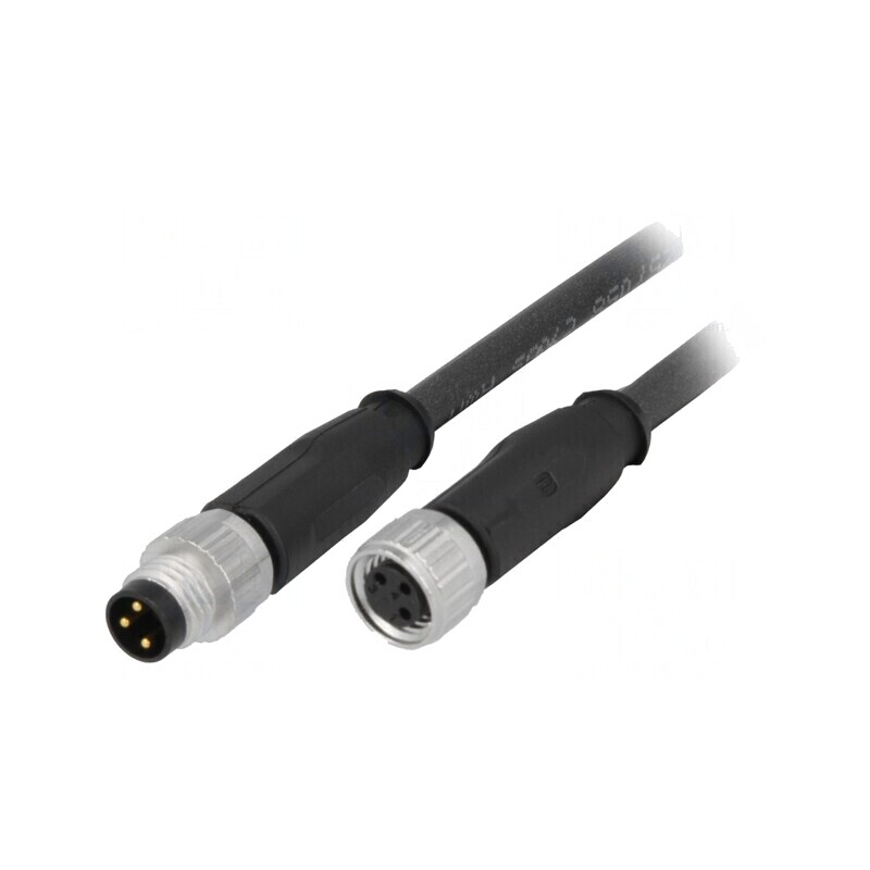 Cablu pentru senzori și automatizări M8-M8 3 pini tată-mamă | Electronic-mag.ro | Componente Electronice
