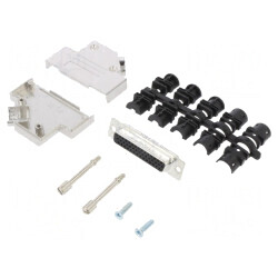 Conector D-Sub HD 44P Mamă Unghi 45° Lipire Cablu Gold Flash | Electronic-mag.ro | Componente Electronice