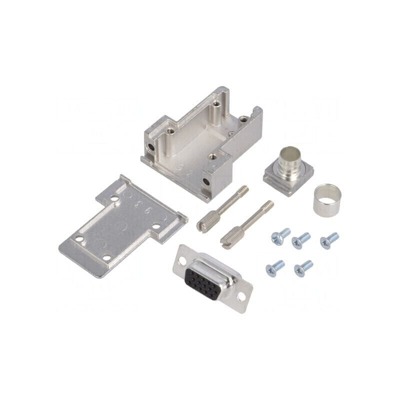 Mufă Mamă D-Sub HD 15 PIN Lipire Neagră | Electronic-mag.ro | Componente Electronice