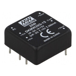 Convertor DC/DC 20W 18-75V la 15V/-15V | Electronic-mag.ro | Componente Electronice