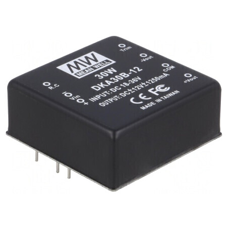 Convertor DC/DC 30W 18-36V la 12V/-12V | Electronic-mag.ro | Componente Electronice