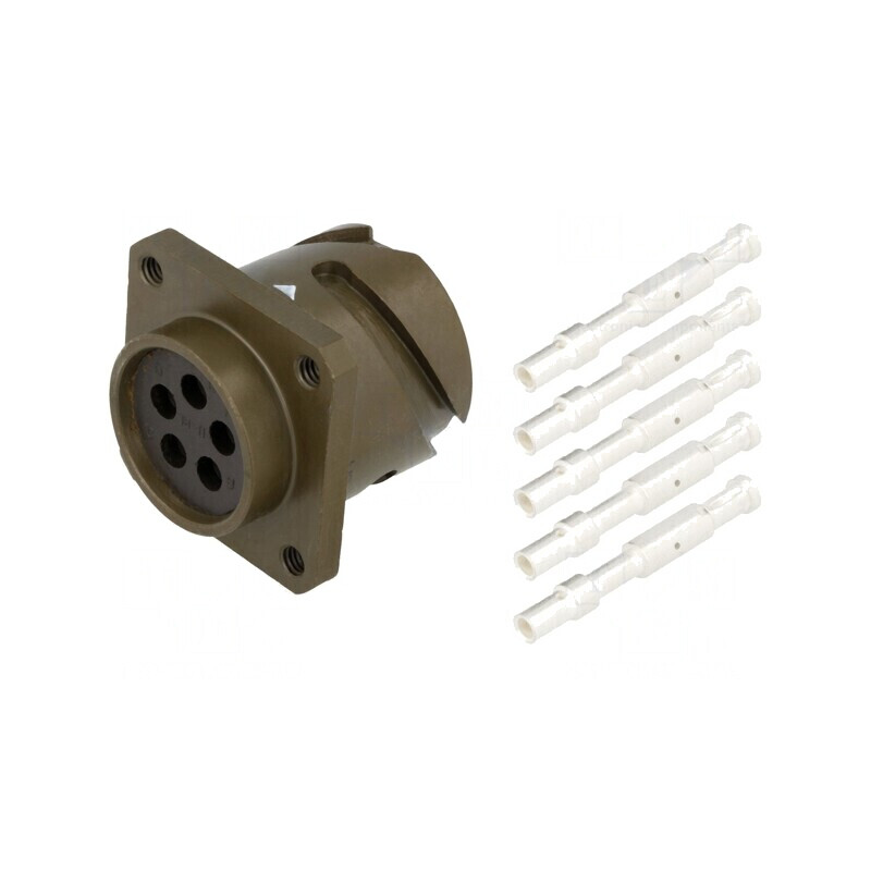 Conector militar dimensiune 18 soclu mamă PIN 5 oliv | Electronic-mag.ro | Componente Electronice