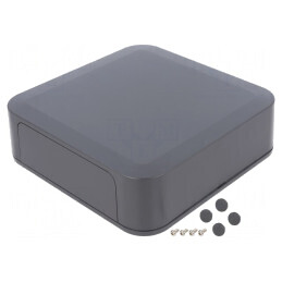 Carcasă ABS Gri Întunecat cu Panou 200x200x60mm | Electronic-mag.ro | Componente Electronice