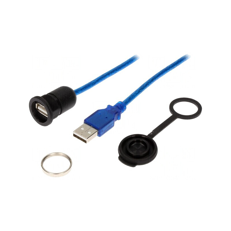 Cablu-adaptor USB A soclu USB A mufă 2m USB 2.0 IP65 | Electronic-mag.ro | Componente Electronice