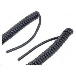 Cablu spiralat UNITRONIC® SPIRAL 4x0,14mm2 PUR negru 250V