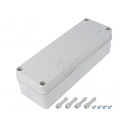 Carcasă Universală Gri 80mm x 230mm x 65mm IK08 PC | Electronic-mag.ro | Componente Electronice
