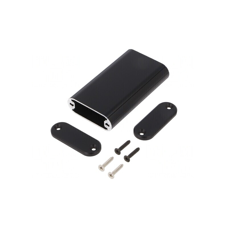 Carcasă aluminiu neagră 41x74x15mm | Electronic-mag.ro | Componente Electronice
