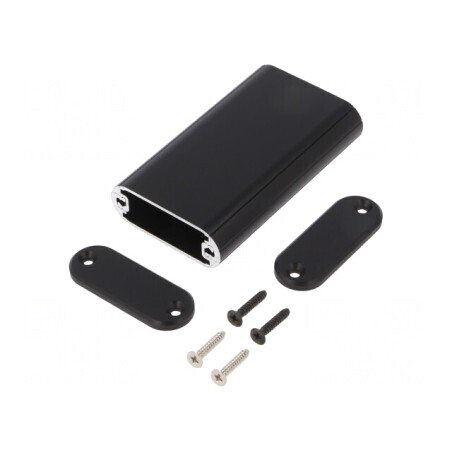 Carcasă aluminiu neagră 41x74x15mm | Electronic-mag.ro | Componente Electronice
