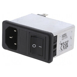 Conector de alimentare AC C14 6A 250V  | Electronic-mag.ro | Componente Electronice