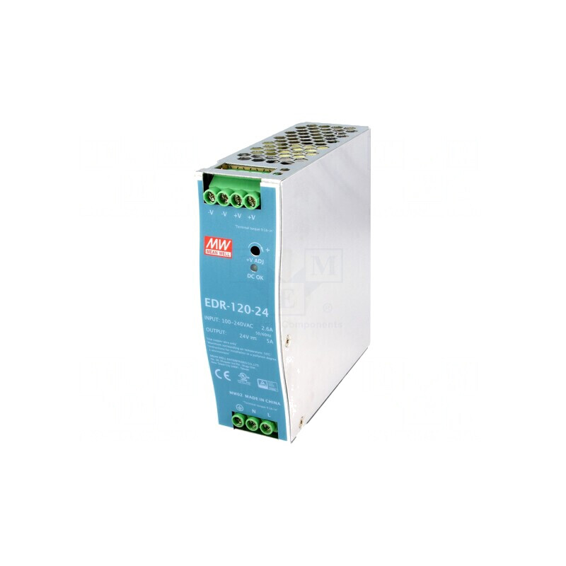 Alimentator Pulsatoriu DIN 120W 24V 5A EDR-120-24 | Electronic-mag.ro | Componente Electronice