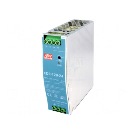 Alimentator Pulsatoriu DIN 120W 24V 5A EDR-120-24 | Electronic-mag.ro | Componente Electronice