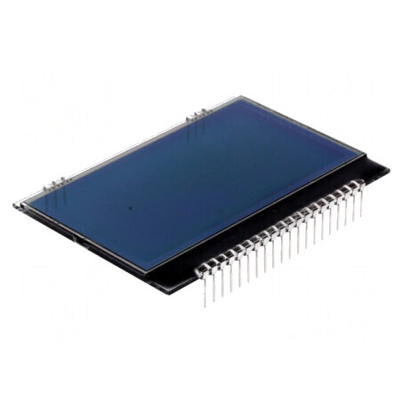 Afișaj LCD Grafic 128x64 FSTN Negativ Negru 55x43mm PIN 20 | Electronic-mag.ro | Componente Electronice