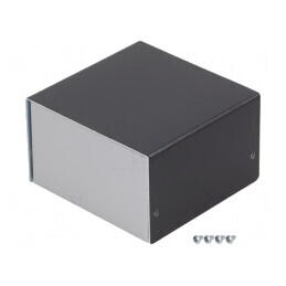 Carcasă aluminiu argintiu 100x103x63 mm | Electronic-mag.ro | Componente Electronice