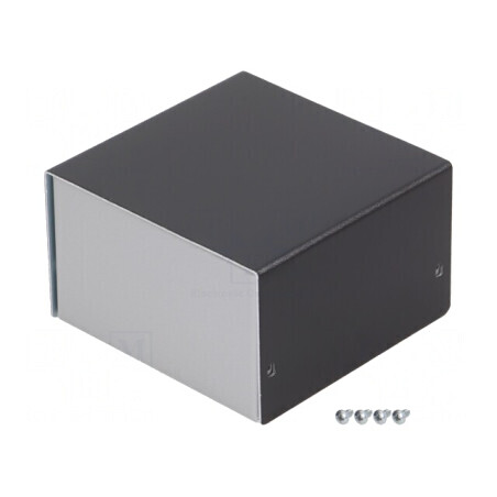 Carcasă aluminiu argintiu 100x103x63 mm | Electronic-mag.ro | Componente Electronice