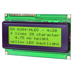 Afişaj LCD Alfanumeric 20x4 Galben-Verde LED | Electronic-mag.ro | Componente Electronice