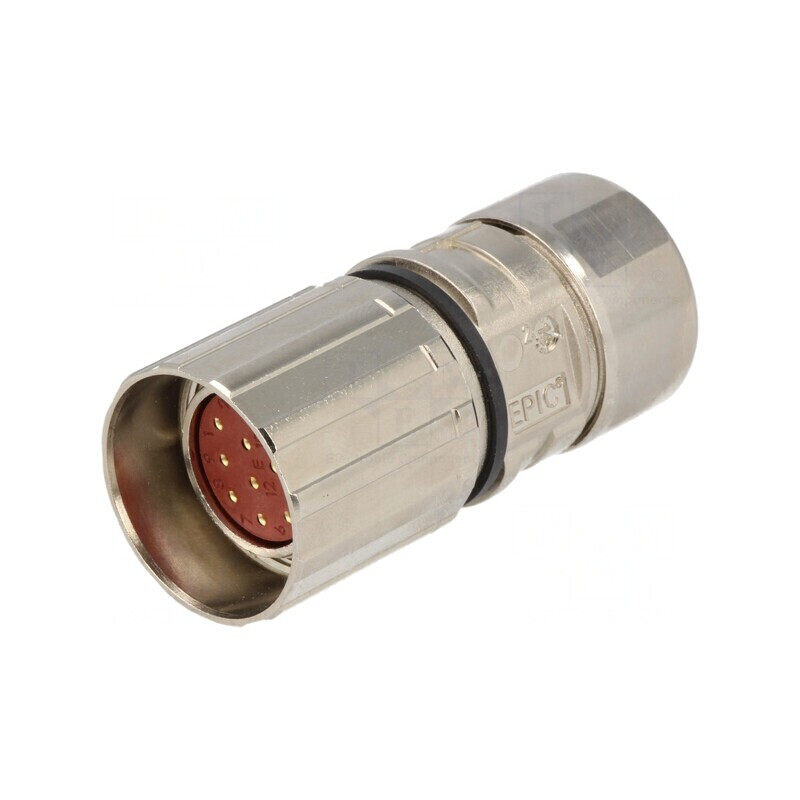 Mufă Conector M23 12 PIN Lipire pe Cablu Drept Aurit 7A | Electronic-mag.ro | Componente Electronice