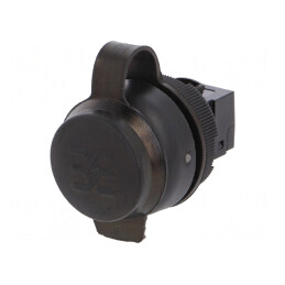 Soclu USB FrontCom IP65 Negru 22mm | Electronic-mag.ro | Componente Electronice