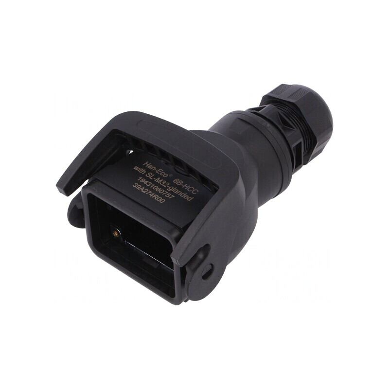 Carcasă pentru Conectori HDC Han-Eco B 6B Drept | Electronic-mag.ro | Componente Electronice