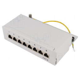 Patch Panel RJ45 Cat6 8 Porturi Gri | Electronic-mag.ro | Componente Electronice