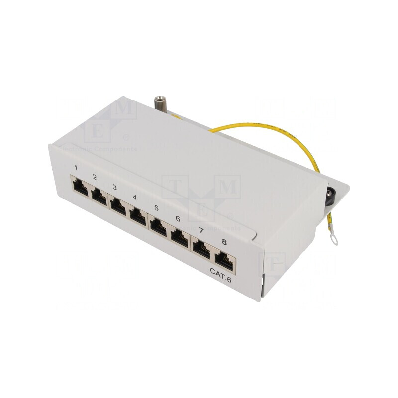 Patch Panel RJ45 Cat6 8 Porturi Gri | Electronic-mag.ro | Componente Electronice